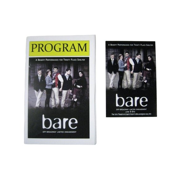 Bare Program 2013 York Theatre Off Broadway Hartmere Intrabartolo Devon Show - Picture 1 of 7